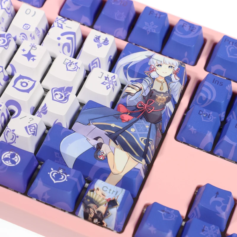 Genshin Impact Kamisato Ayaka Keycaps Cool Man Fans Otaku Game Player puntelli Cosplay regalo moda Keycap accessori tastiera