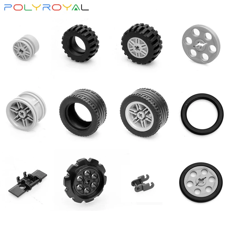 Building Blocks Technicalalal DIY al Parts Moc Tire Tread Universal Wheel Round Caterpillar Compatible Assembles Particles