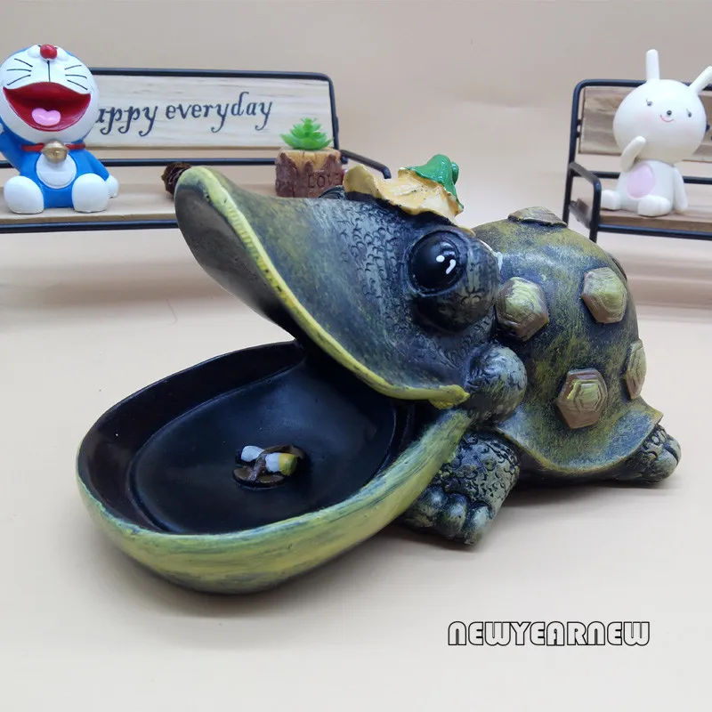 WHYOU Resin Tortoise Creative Ashtrays Countryside Crocodile Cigarettes Ash Tray Home Decoration Gifts