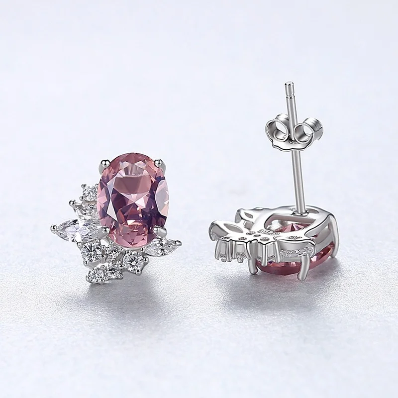 SACE GEMS Diaspore Gemstone Clip Earrings for Women Solid 925 Sterling Silver Created Color Change Earrings Wedding Fine Jewelry