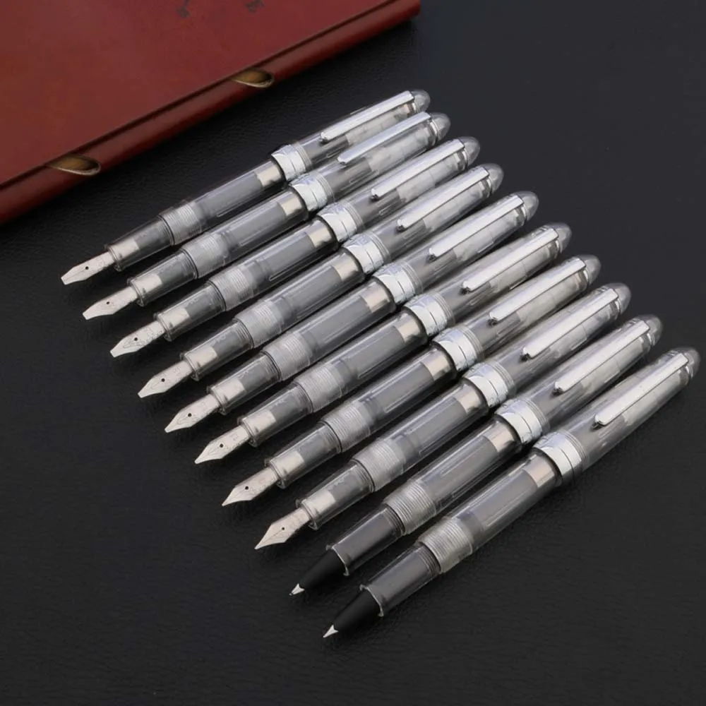 High Quality 992 Fountain Pen Transparent White SPIN Duckbill Gothic Parallel Flat Tip Calligraphy School Office Stationery
