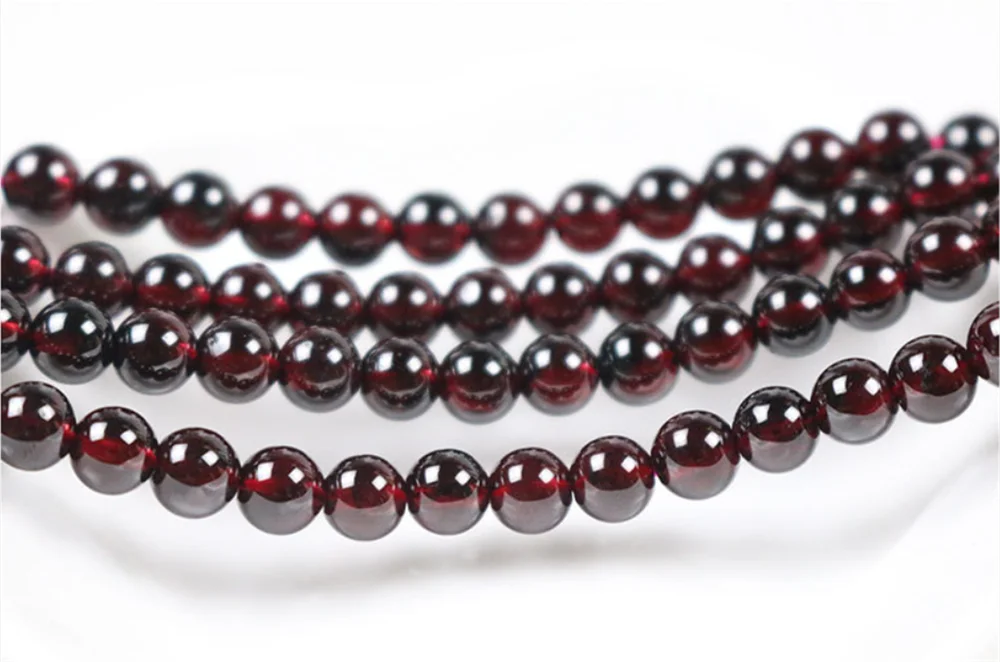 Grade AA Natural Garnet Beads 3mm-10mm Cherry Red Color NOT Dyed Smooth Polished Round 15.4 Inch Strand SL06