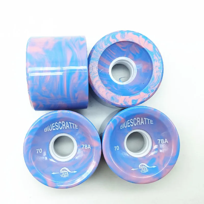 4 pezzi 70mm 51mm 80 duro Longboard ruota per 70mm Skateboard pneumatico 80A durevole elastico PU Ruedas per strada strada Skate Board Rodas