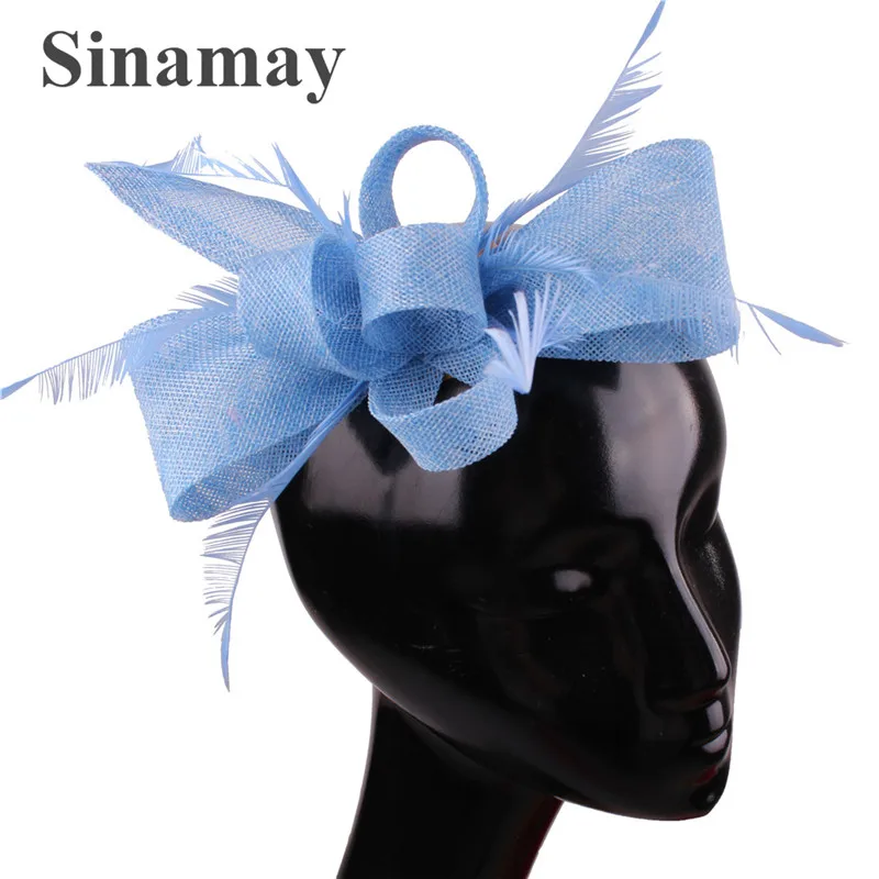 Frauen Gold Feder Blumen Hut Haar Clip Fascinator Schöne Kopfbedeckungen Stirnband Für Cocktail Party Hochzeit Kirche Haar Zubehör – Detail 2