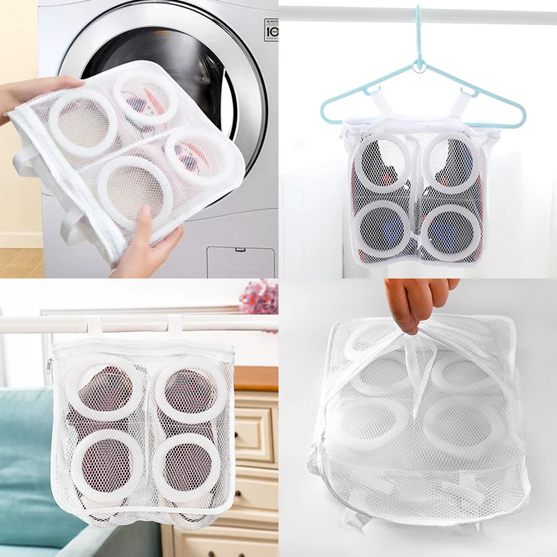 Laundry Shoes bag Protective Underwear Bra Mesh Wash Organizer storage bag  Home Washing Dry Shoe Zipper Laundry Bags 3 Colors