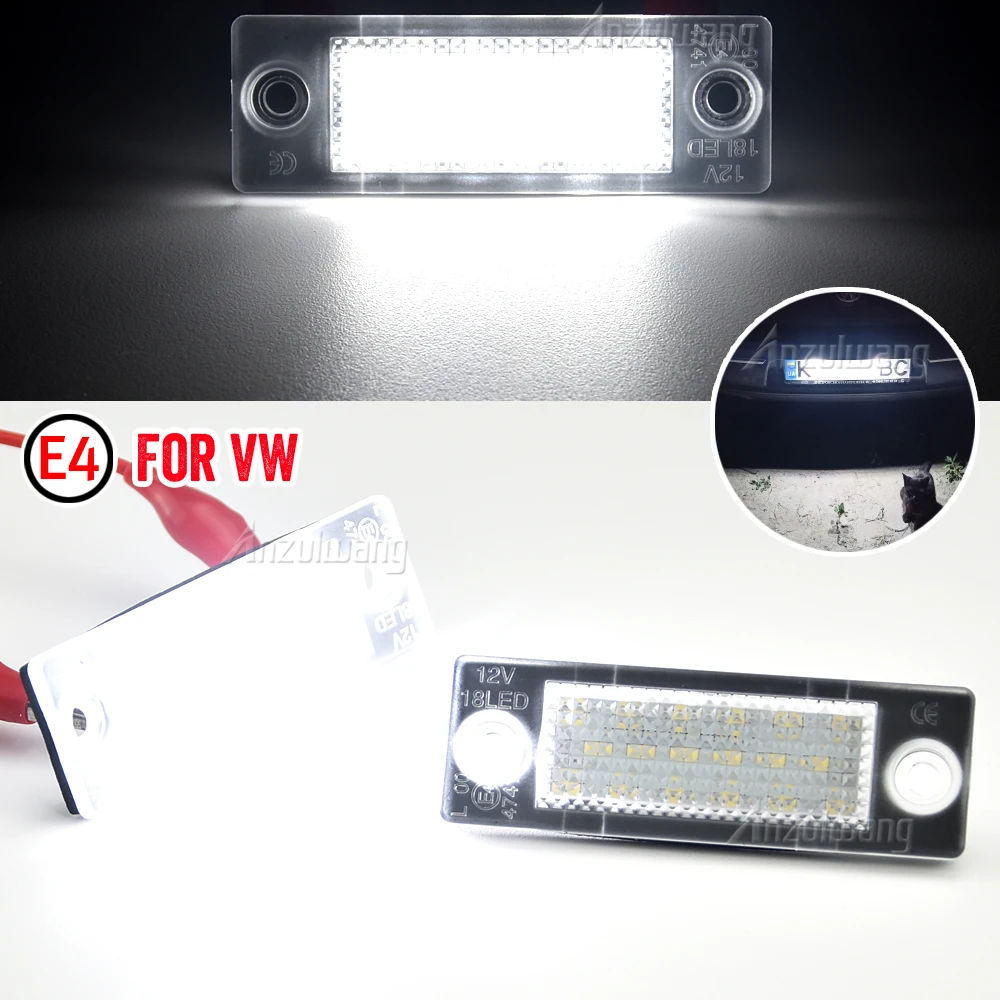 Car License Plate Lights 18 LED Number Plate Lamp 12V No Error White For VW Touran Golf Caddy Jetta MK5 T5 Passat Cimousint