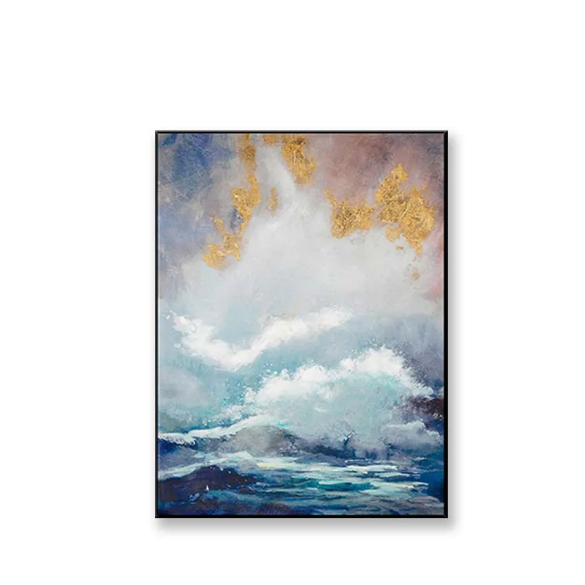 

Картина маслом на холсте, голая фольга ручной работы, для входа в гостиную, без рамки