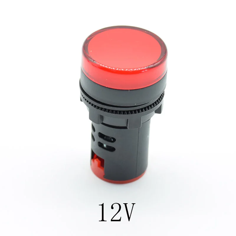 1pc 22mm 12V 24V 110V 220V  22mm Panel Mount LED Power Indicator Pilot Signal Light Lamp red blue green white yellow lamp