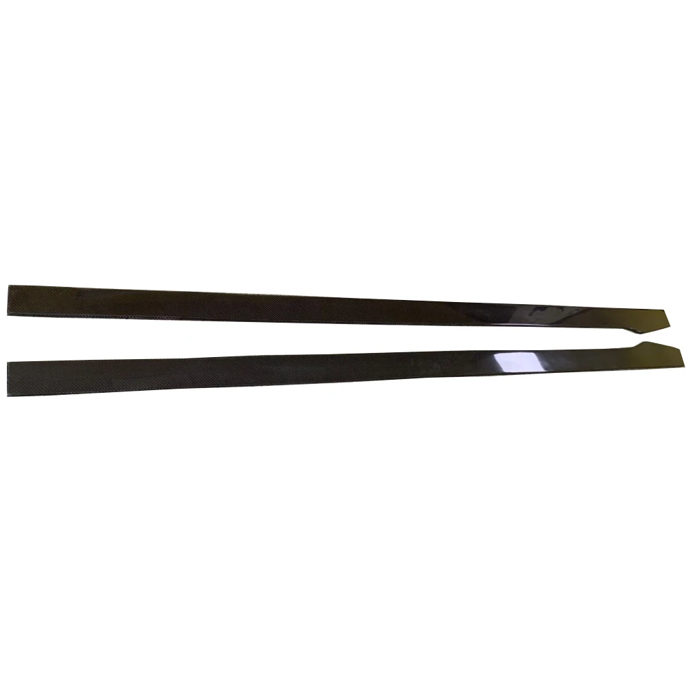 Two Side Carbon Fiber Side Extension Skirt Splitter for Benz W205 Sedan 4DR C205 Coupe 2DR C200 C300 C43 C63 AMG 2015 - 2022