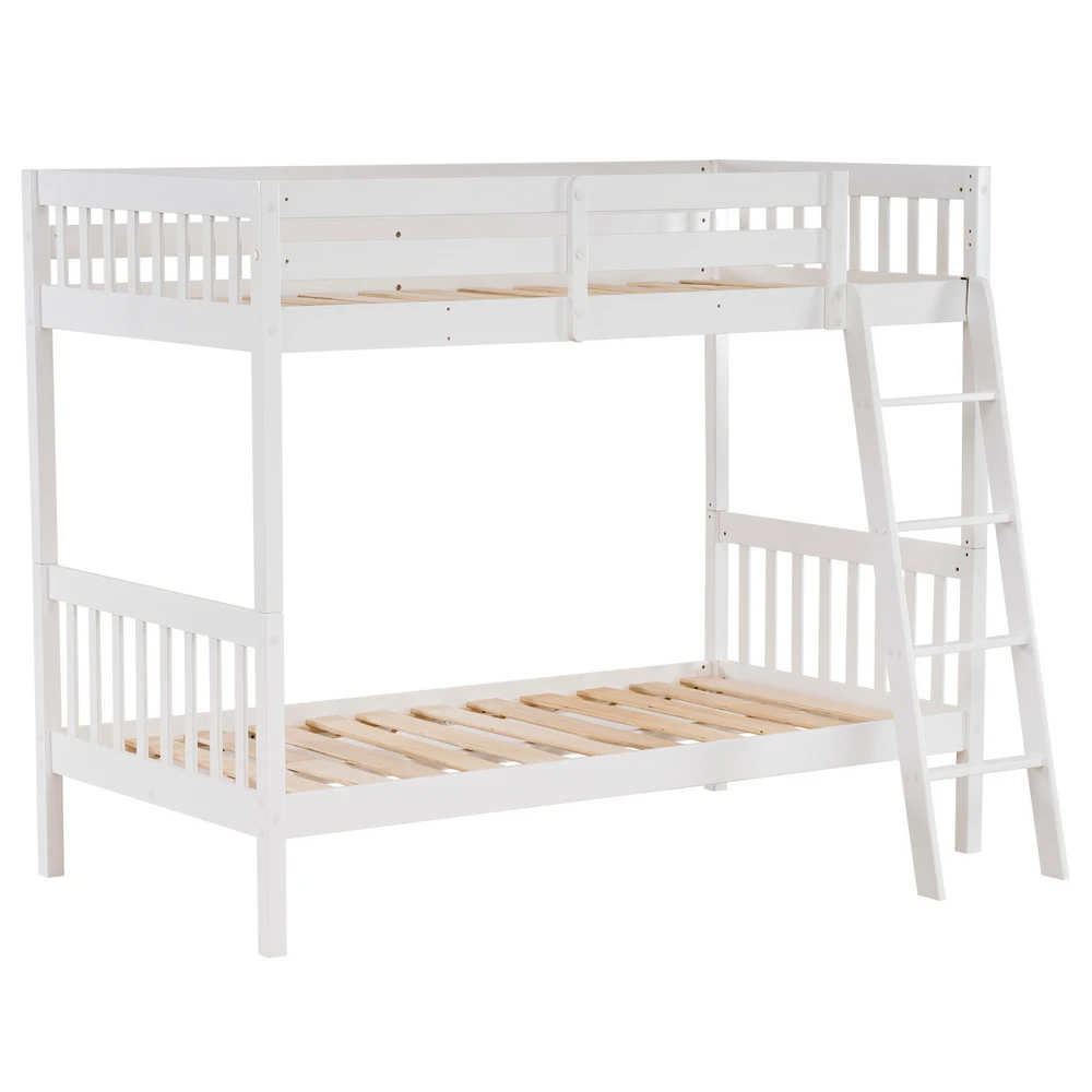 Pine High Tall Bunk Bed Vertical Version Straight Headboard 65 