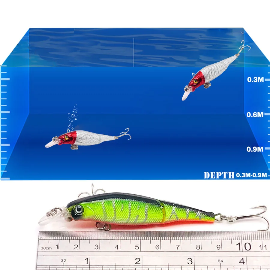 Wobblers For Fishing Lure Tackle Minnow Pike Trolling 2 Jointed Swimbait Crankbait Fake Hard Lure Carp Artificial Bait Top Water