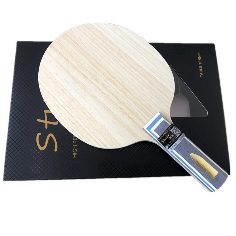 Stuor-Hoja de tenis de mesa de fibra de carbono azul, accesorio ligero para raqueta de Ping Pong, con logotipo dorado, 7 capas, nuevo agarre