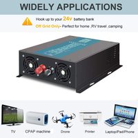 1500W Pure Sine Wave Solar Inverter 12V to 220V Car Power Inverter Generator 12V/24V/48V DC to 120V/240V AC Inverters Converters