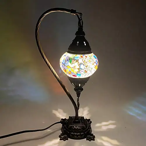 

Turkish Mosaic Camel Neck Lamp - 8.5 "x 16.25" - DB1