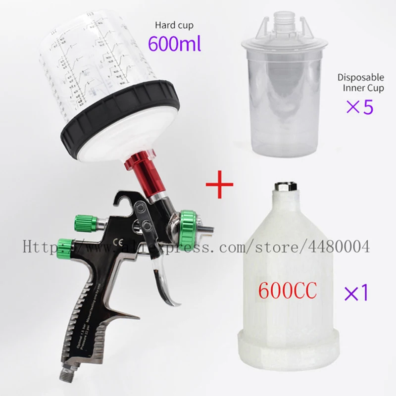 LVLP Auarita Spray Gun Manual Spray Gun 1.3mm 600 Paint Mixing Cup High Quality Gravity Spray Gun With No-Clean Cup