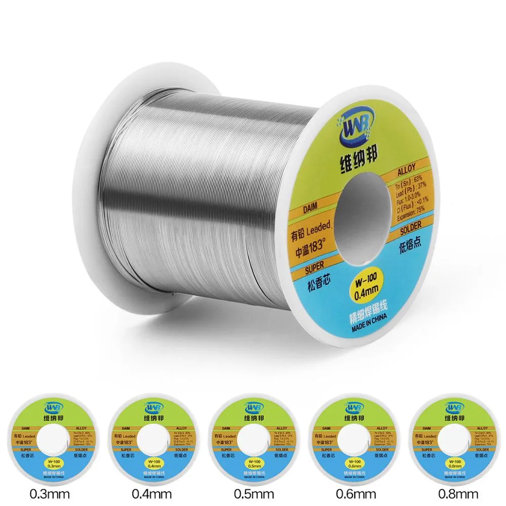Rosin Núcleo Estanho Chumbo Solda Fio de Solda Fluxo 2.0 Carretel de Cabo de Ferro Profissional 0.3 0.4 0.5 0.6 0.8 mm 120g 63 37