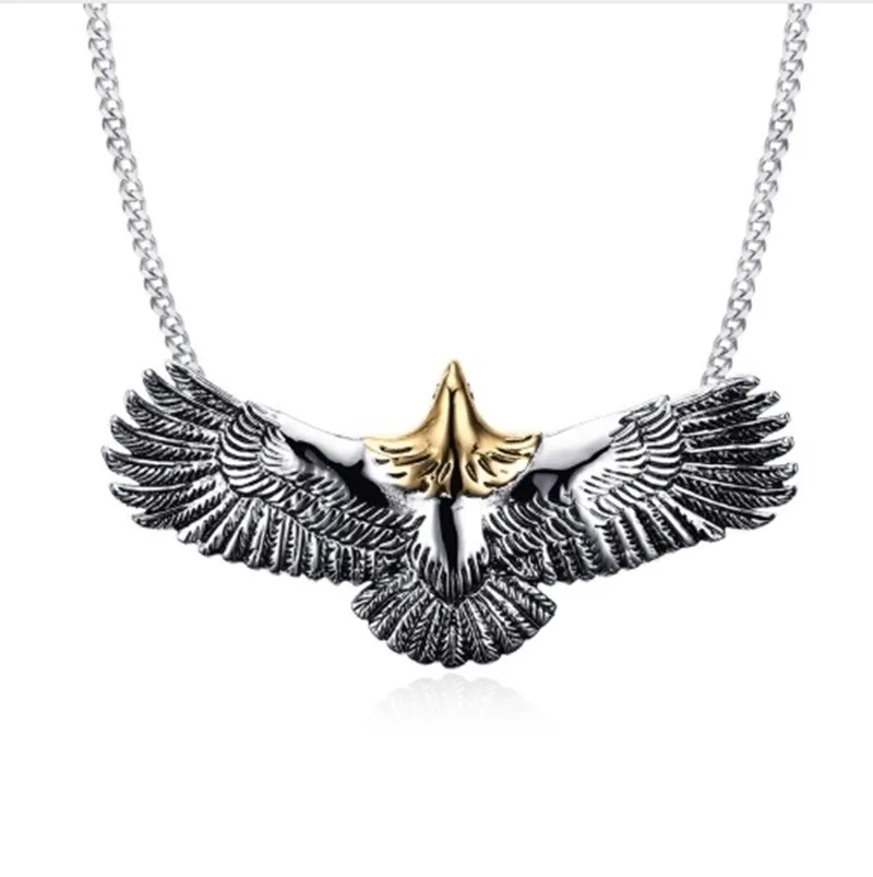 

Men's Necklace High Quality Metal Flying Eagle Eagle Sky Eagle Bird Tribe Biker Pendant Necklace