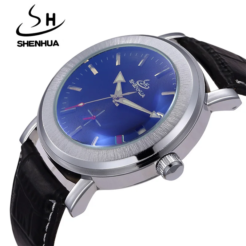 

SHENHUA Watches Classic Mens AUTO Date Automatic Mechanical Watch Self-Winding Analog Small Seconds Leather Man Wristwatch