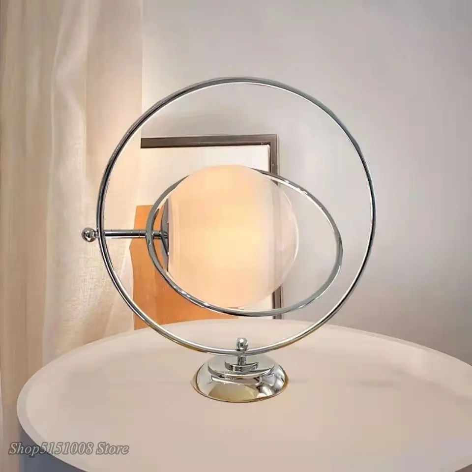 Italian Art Rotating Moon Table Lamp Nodic Living Room Study Bedroom Bedside Lamp Medieval Vintage Room Decor Light Luminaire