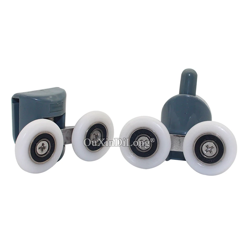 Brand New 4Pairs Heavy Duty Shower Door Rollers Pulleys Double Swing Wheels Runners Wheel Diameter 23/25mm