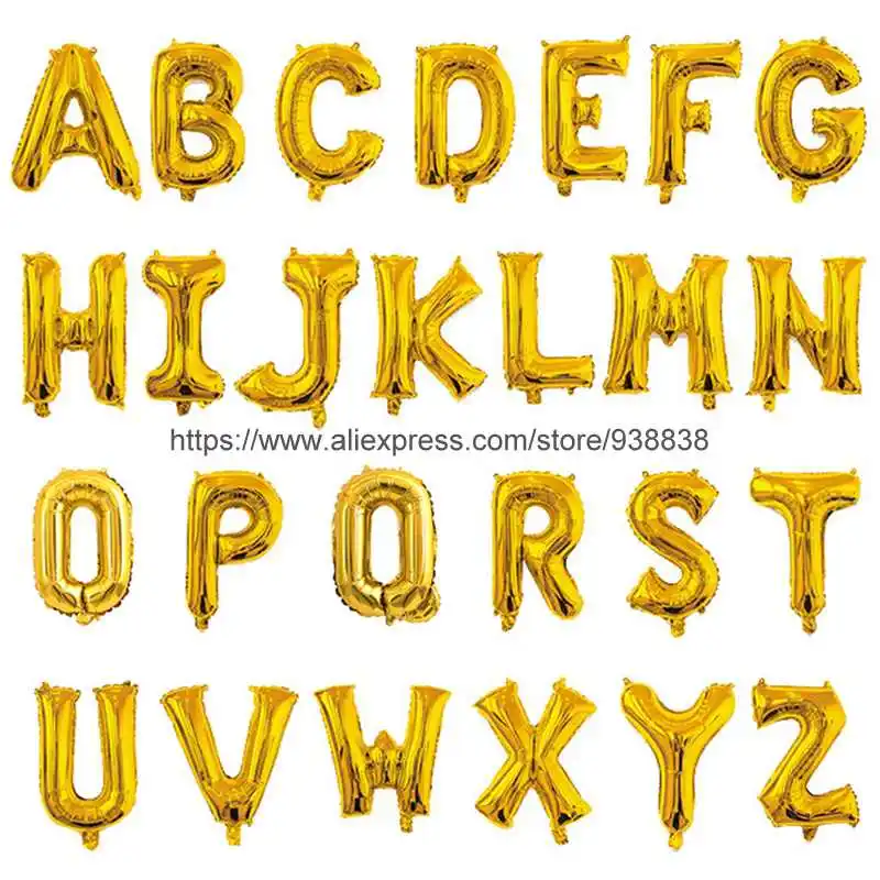 16 Inch Happy Birthday Party Banner Needs Shiny Gold Wedding Background Decor Foil Mini Letter Balloons