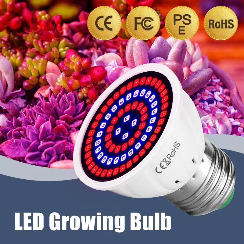 

LED Grow Lamp Full Spectrum LED Plant Growth Lamp Indoor Lighting Grow Lights Bulb for Plants E27 E14 GU10 MR16 B22 220V