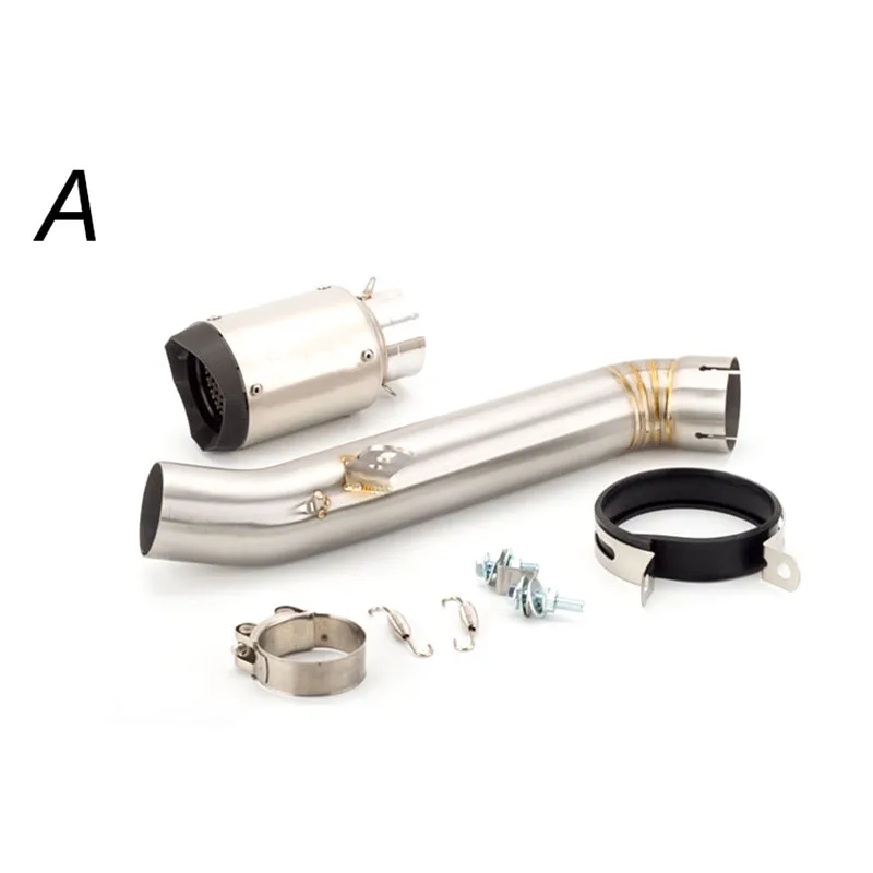 60mm Motorcycle Exhaust Muffler Slip on Full System With Middle Link Pipe For Aprilia RSV4 2009 to 2020 Modified Scooter