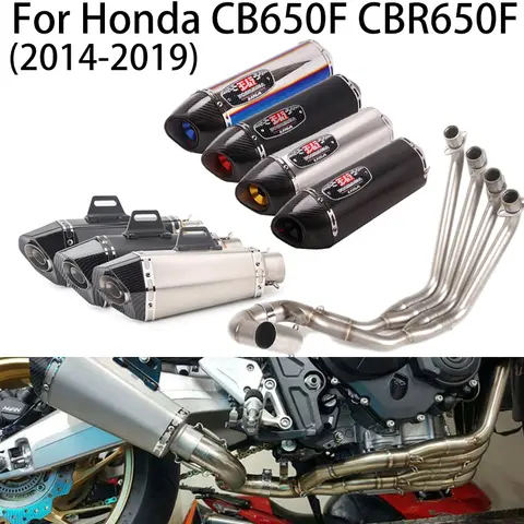 혼다 CBR650R CB650F CB650R CBR650F 업그레이드 오토바이 배기 프론트 링크 파이프 카본 머플러 시스템 DB 킬러 슬립 온