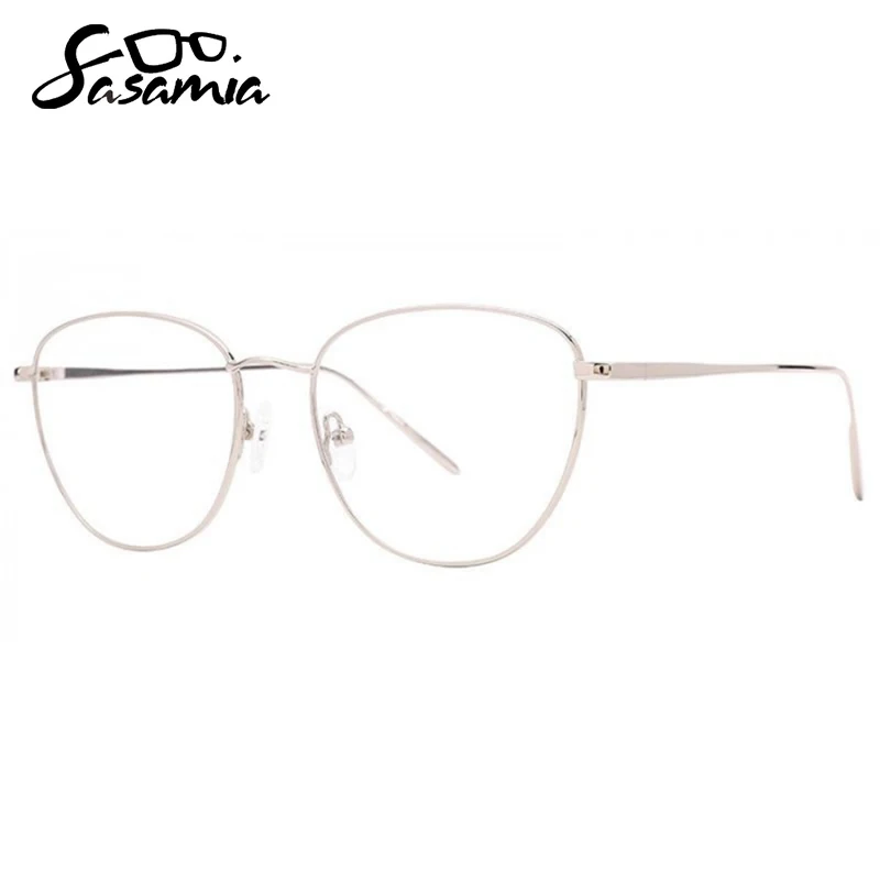 SASAMIA Women Spectacles Frames Metal Glasses Frame Transparent Lens Eyestrain Relieving Computer Glasses Woman Eyewear MW3042