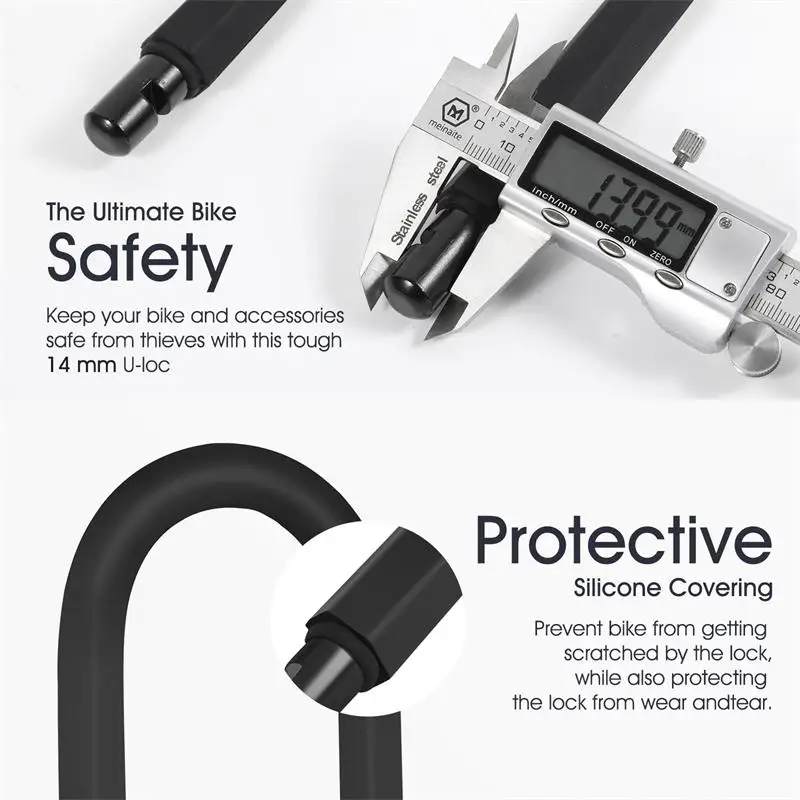 WEST BIKING MTB Road Bicycle Lock Anti-theft Bike Cable U Lock With 2 Keys Motorcycle Scooter Security Cycling Accessories