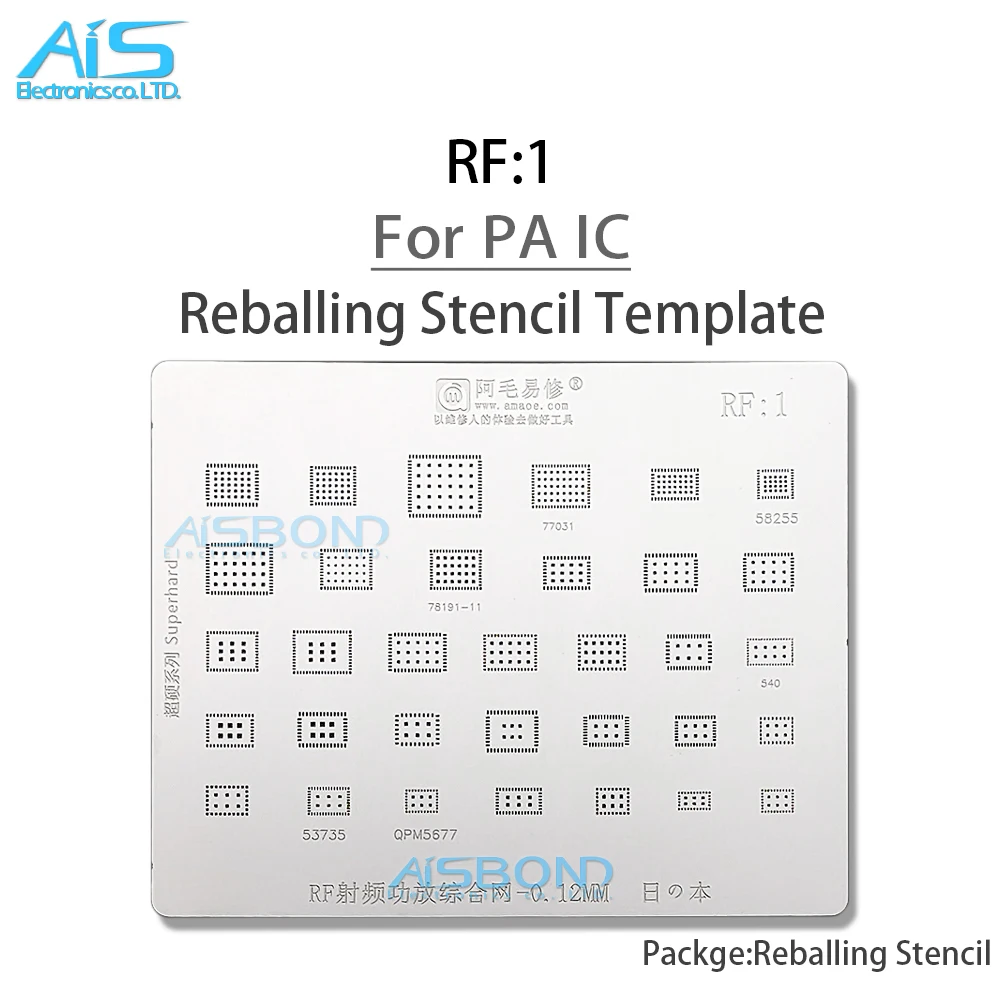 Amaoe RF 1 2 Reballing Stencil Template For Mobile Phone 77916 77643 77656 HI6D21 V7643 VC7916 77040 77032 PA Power Amplifier IC