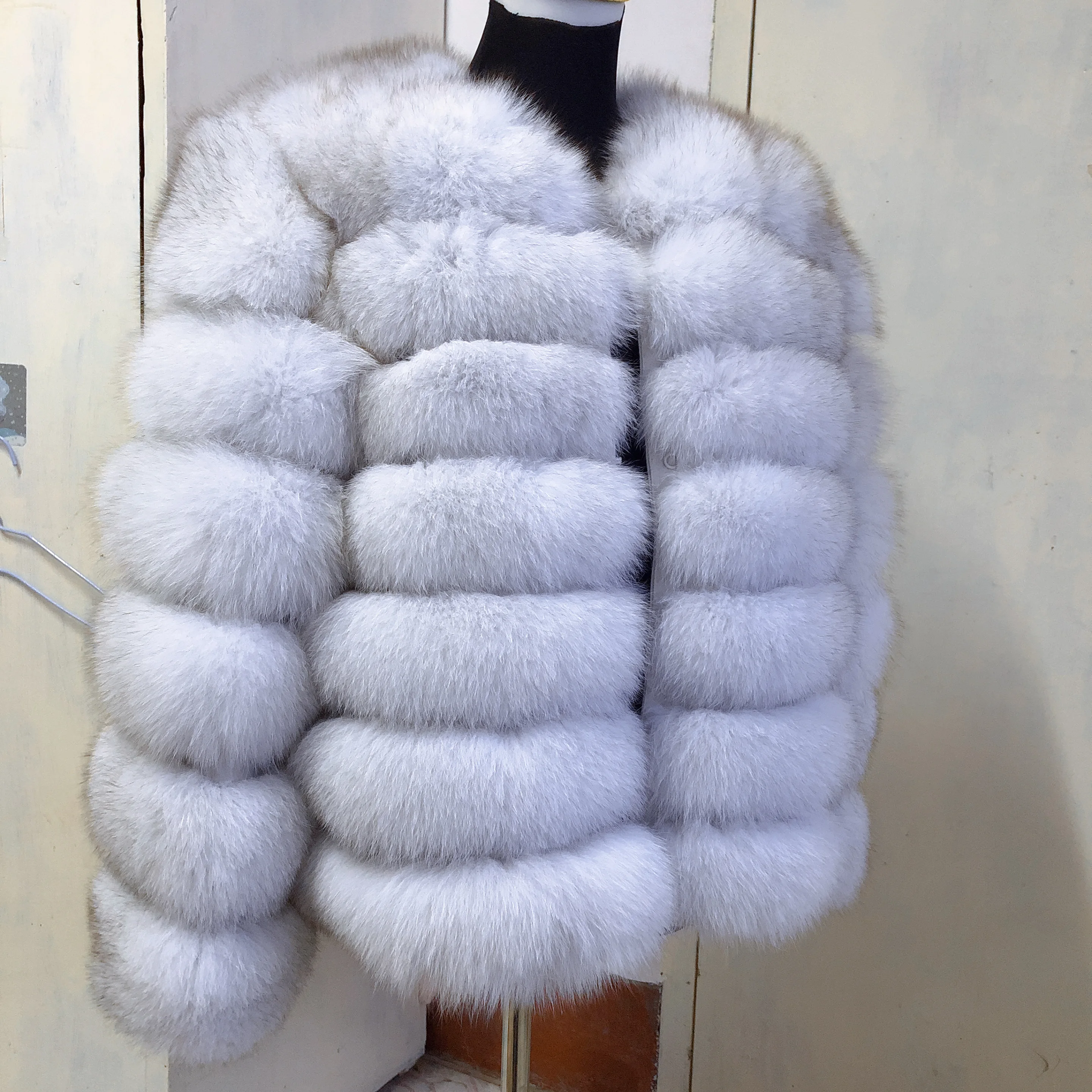 Natural Fox Fur Coat Women\'s Winter Warm Jacket Real Fur Coat 70cm Length High Quality Fur Coat fur gilet women womens fur coat