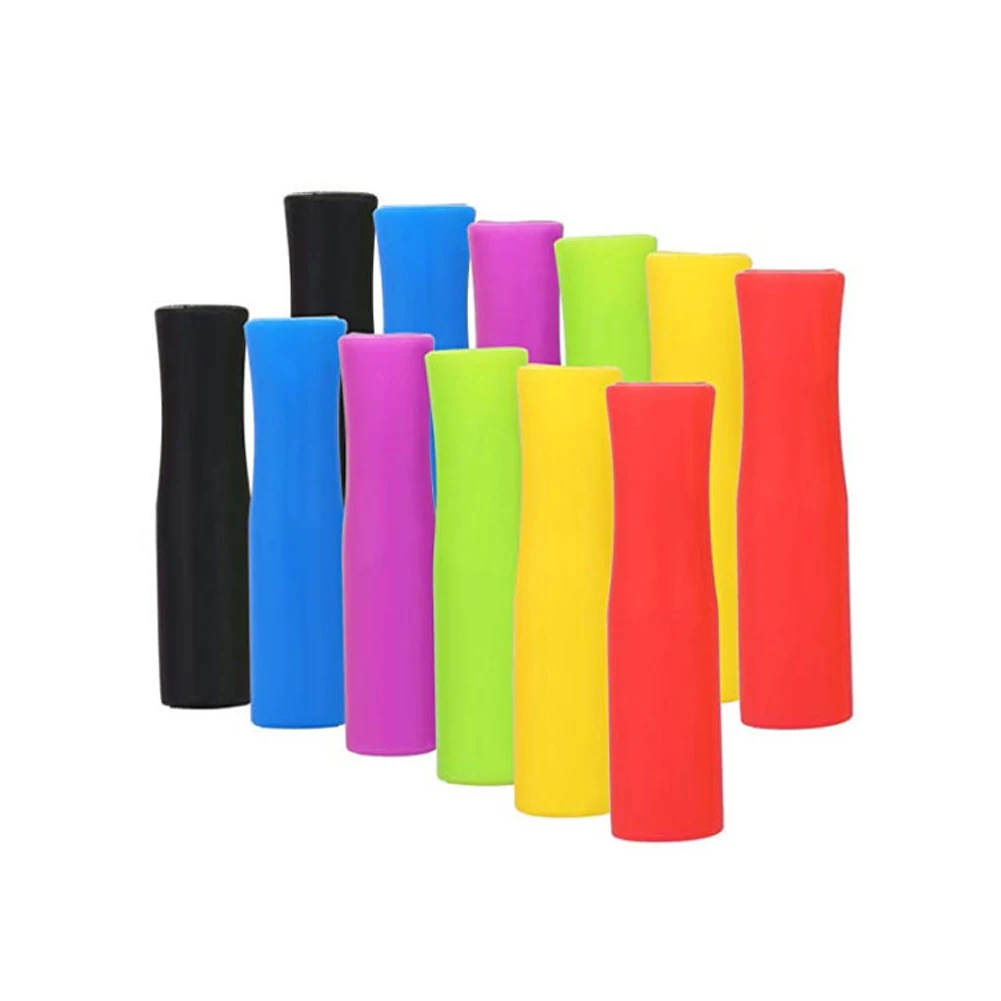 20pcs Caps Anti Burn Teeth Protector Bar Reusable Stainless Steel Straw Food Grade Accessories Silicone Tip No Rattle Cover 6mm