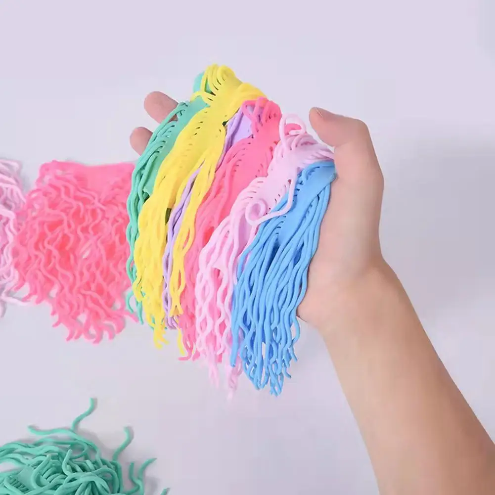 Simulation Ramen Noodles Elastic Pull Rope Fidget Toy TPR Soft Anti Stress Rope Toys Stretch String Stress Relief Autism Toys