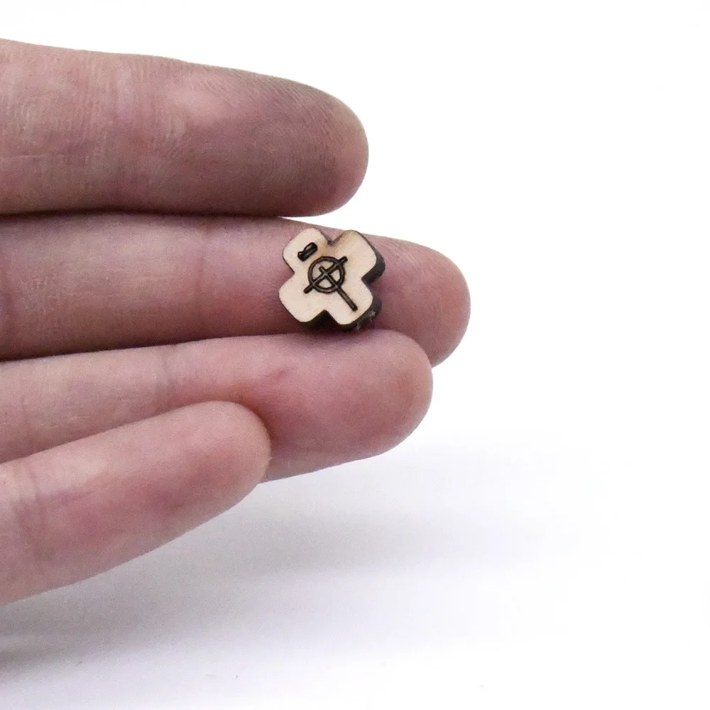 50pcs 10mm Square Wood Cross Pendants Wooden Beads For Necklace/Bracelet/Earring Pendant