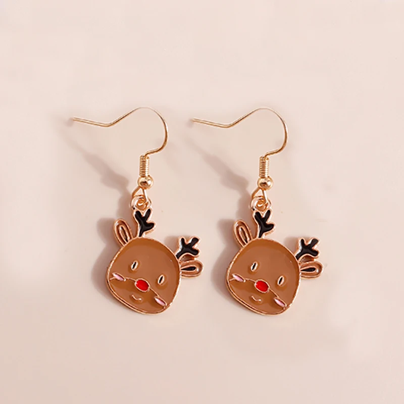 Leslie Mix Stile Winter Frohe Weihnachten Ohrringe Mode Schneeflocke Baum Santa Claus Deer Tropfen Ohrringe Neue Jahr Schmuck Geschenke – Detail 26