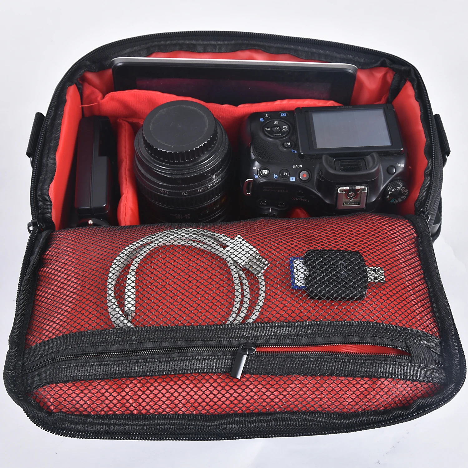 Fusitu DSLR torba na aparat cyfrowy wodoodporny Nylon torba na ramiฤ do obiektywu Canon M50 600D 60D 80D Sony A6000 A7 III Nikon Z50