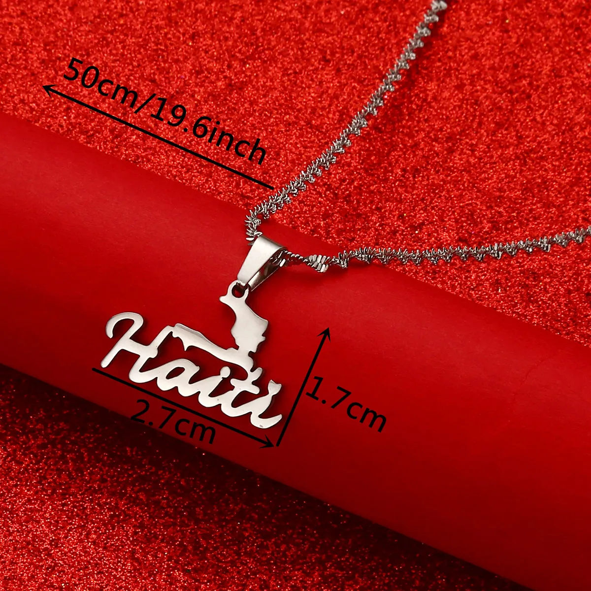 Haiti Country Map Pendant & Necklaces for Women Girls Ayiti Gold Color Jewelry Gifts Map of Haiti