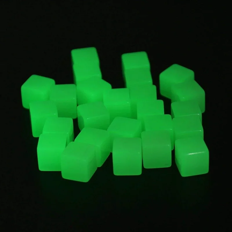 10Pcs/set 16mm Square Corner Luminous Board Dice Blank Glossy Dice Interest Teaching