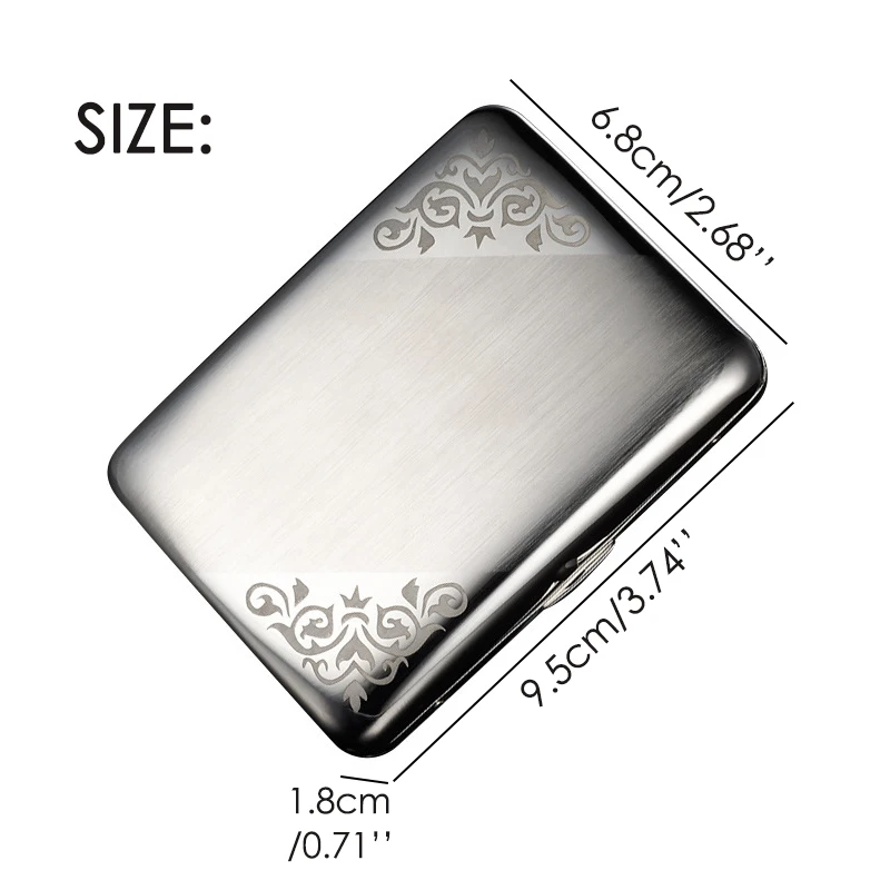 Portable Stainless Steel Cigarette Case Box for 16 Cigarettes Case Metal Holder Retro Smoke Tool Pocket Smoking Accessories