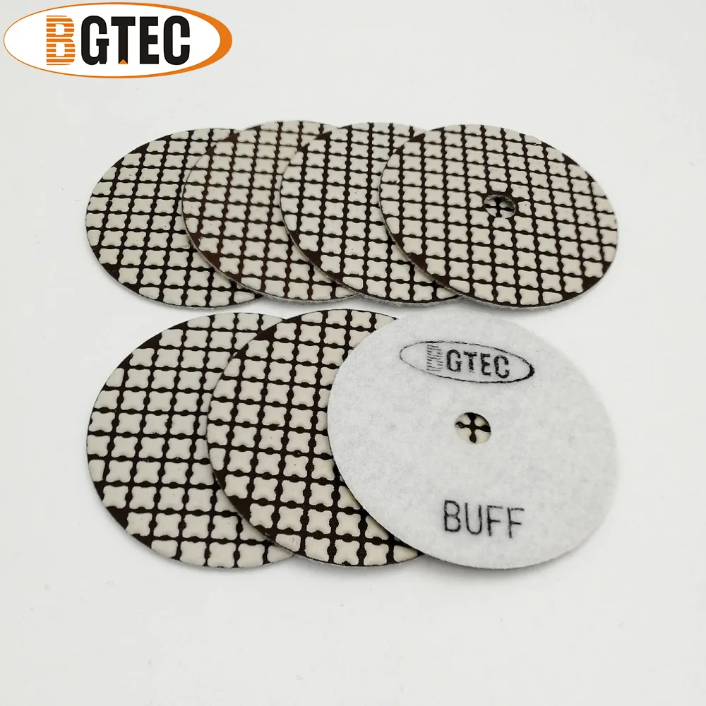 BGTEC 7pcs 100 millimetri # Bianco Buff B tamponi per lucidatura a secco di diametro 4 pollici legante di Resina diamante flessibile lucidatura pastiglie