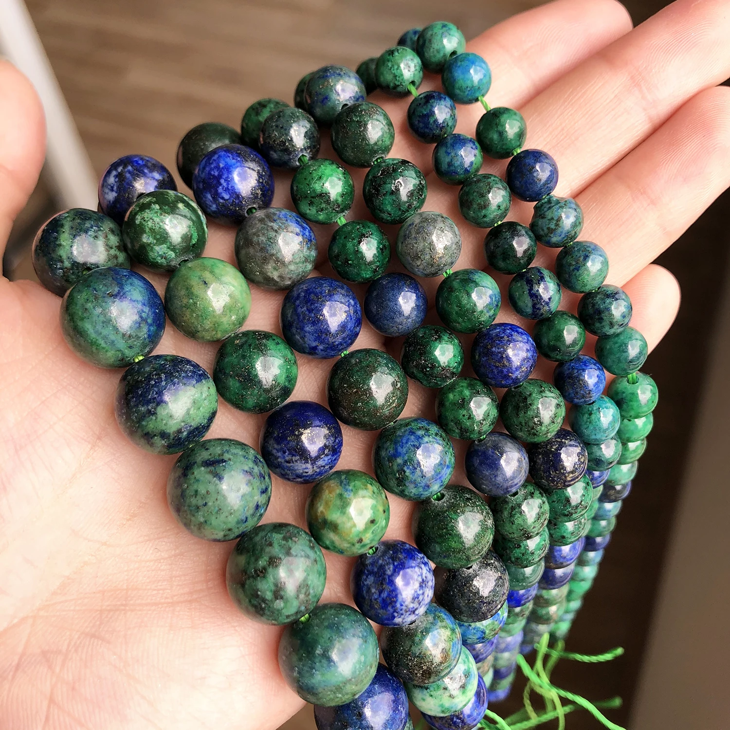 Natural Lapis Lazuli Malachite Azurite Agat Stone Beads For Jewelry Making Needlework DIY Bracelet Necklace 15\'\' 6 8 10 12mm