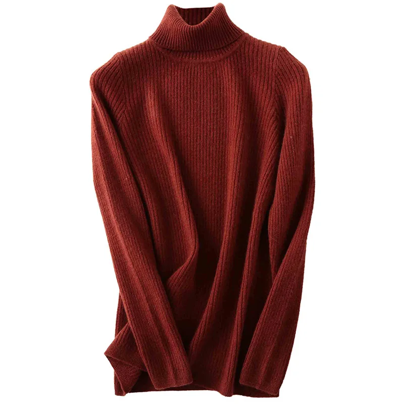 100% Merino Wool Turtleneck Women Sweater Autumn Winter Warm Soft Jumper Women 2022 Knitted Pullover Femme Cashmere Sweater Knit