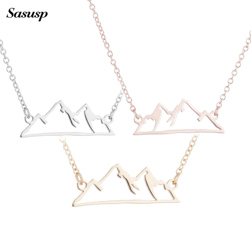 Minimalist Design Snow Mountain Pendants Necklaces Women Men Fashion Mountain Hill Necklace Jewelry Climber Gift Dropshipping