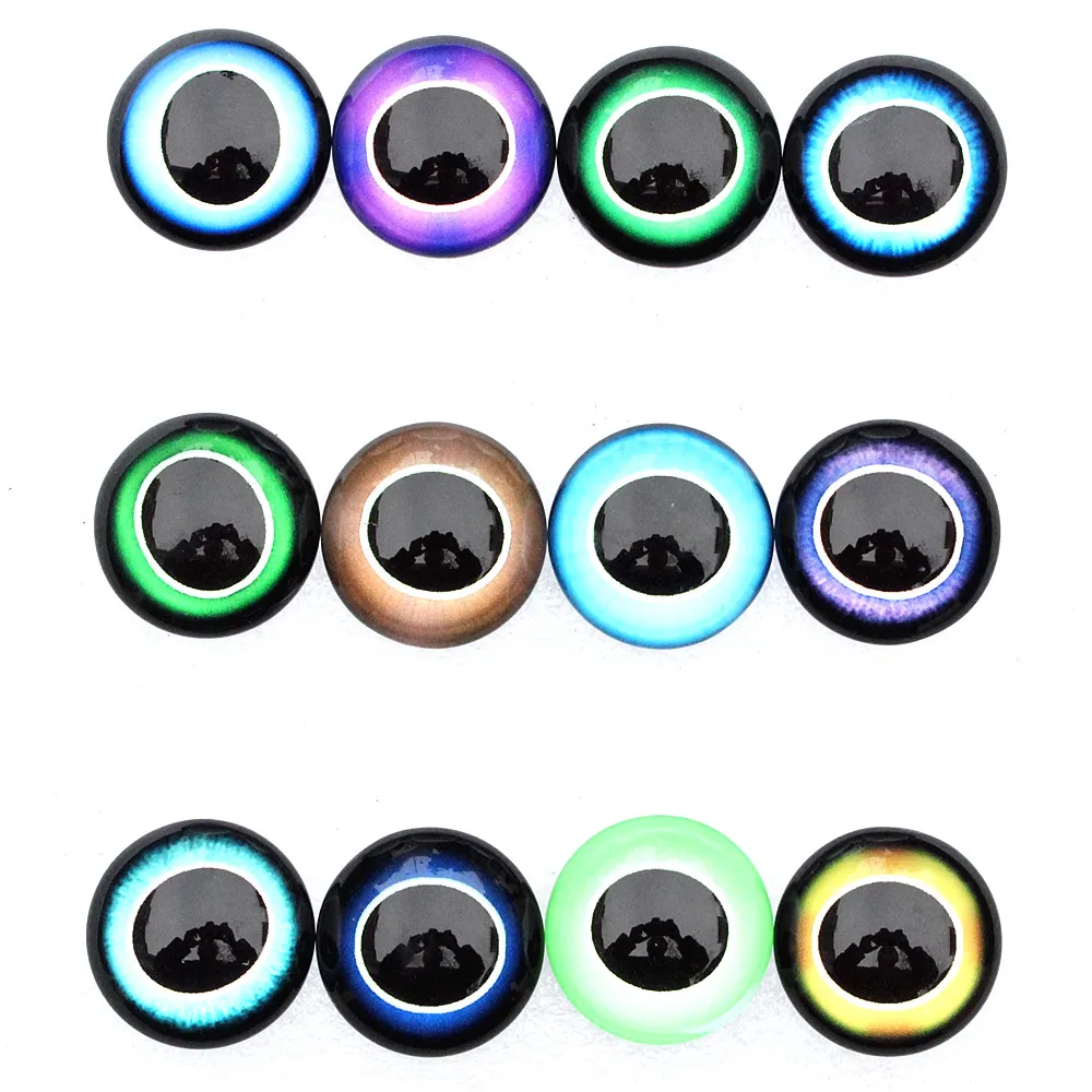 From 8mm to 30mm  Dragon Cats Eyes Round Pattern Glass Cabochon Flatback Photo Base Tray Blank DIY Making Accessories K06250