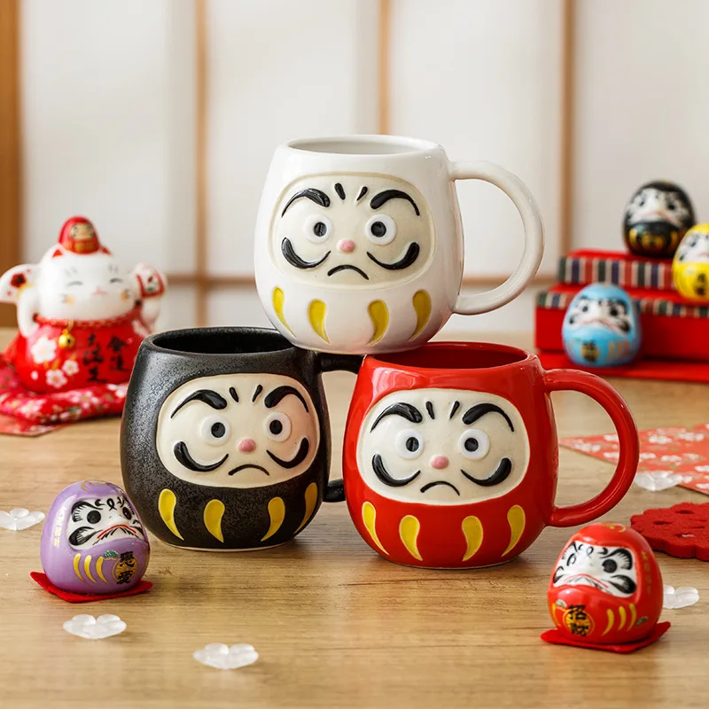 

Japanese ceramic cups Japanese mugs Dharma creative cups household personality ceramic cups coffee mugs