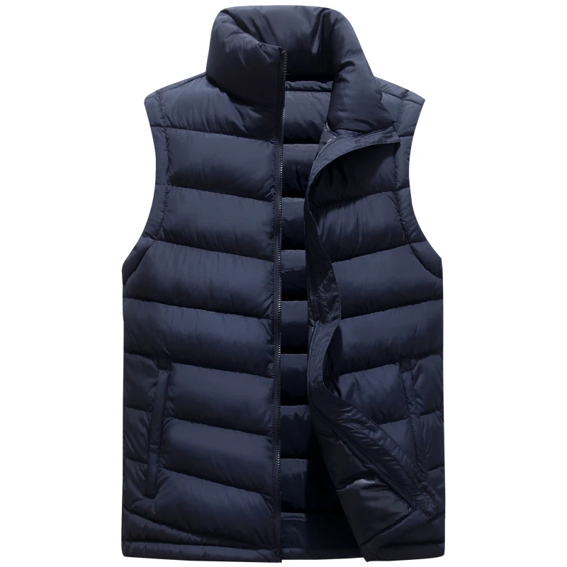 

Men Winter Thicken Cotton Vest Stand Collar Windproof Sleeveless Jacket Casual Plus Size L-5XL 5 Color Granular Velvet Waistcoat