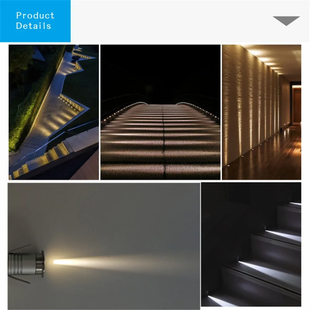 Outdoor 1W LED Underground Spotlight IP67 wodoodporna podłogowa lampa punktowa na pejzaż z ogrodem plac ścieżka Yard krok światła schodowe 12V