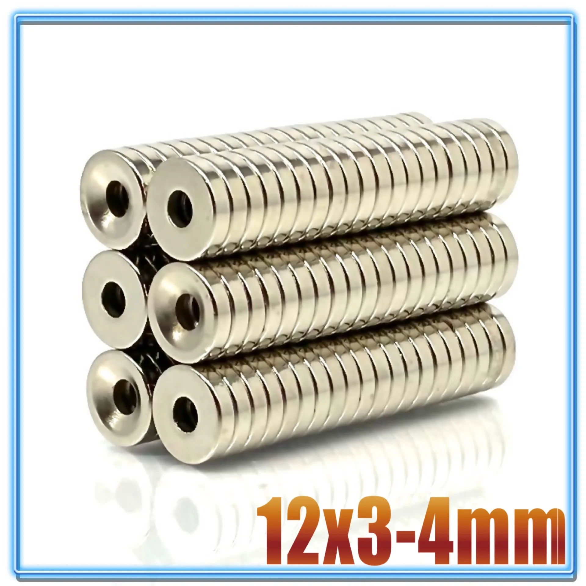 10-500Pcs 12x3-4 Neodymium Magnet 12mm x 3mm Hole 4mm N35 NdFeB Round Super Powerful Strong Permanent Magnetic imanes Disc