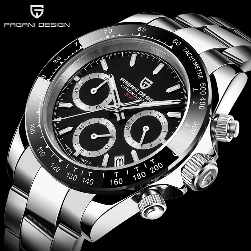 PAGANI Design New Men\'s Quartz Watches Stainless Steel Waterproof Watch Men Top Luxury Brand Sports Chronograph Reloj hombres